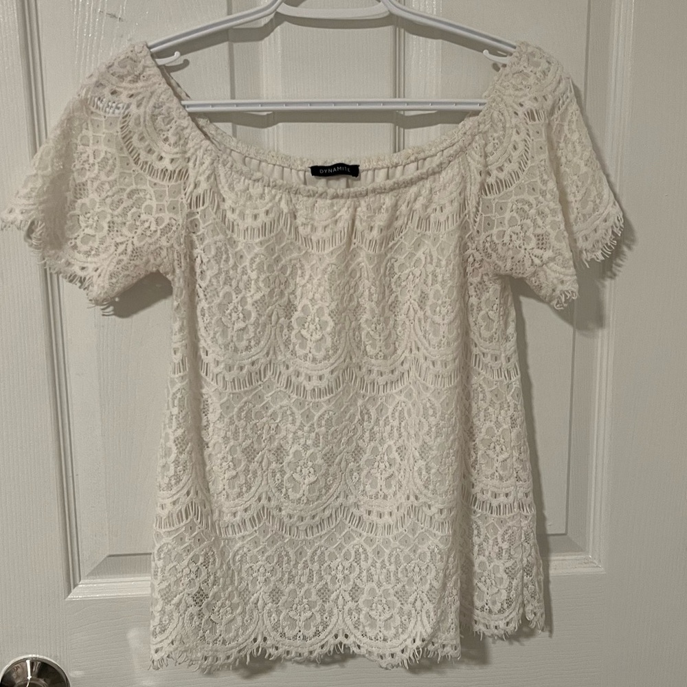 Dynamite Lace Off-the Shoulder Top